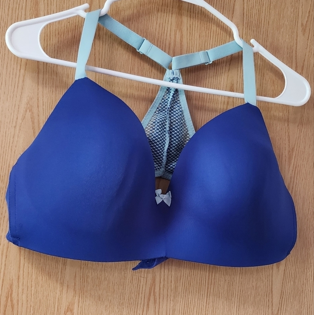 Cacique Blue Seamless Bra with Adjustable Straps